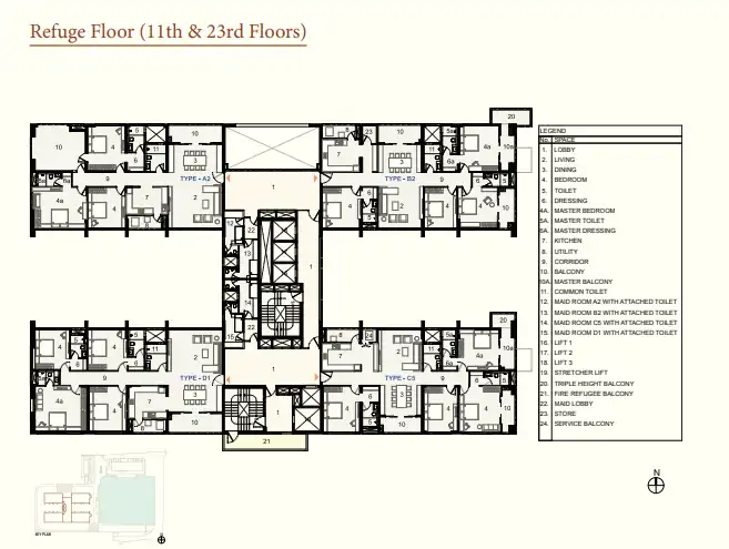 11th and 23rd Floors